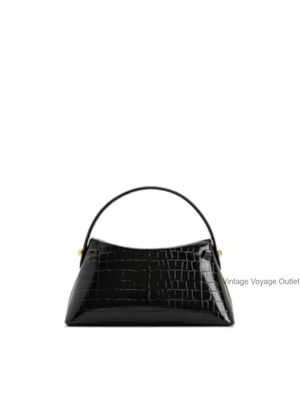 Croc-Embossed Vegan Leather Top Handle Satchel Crossbody Bag